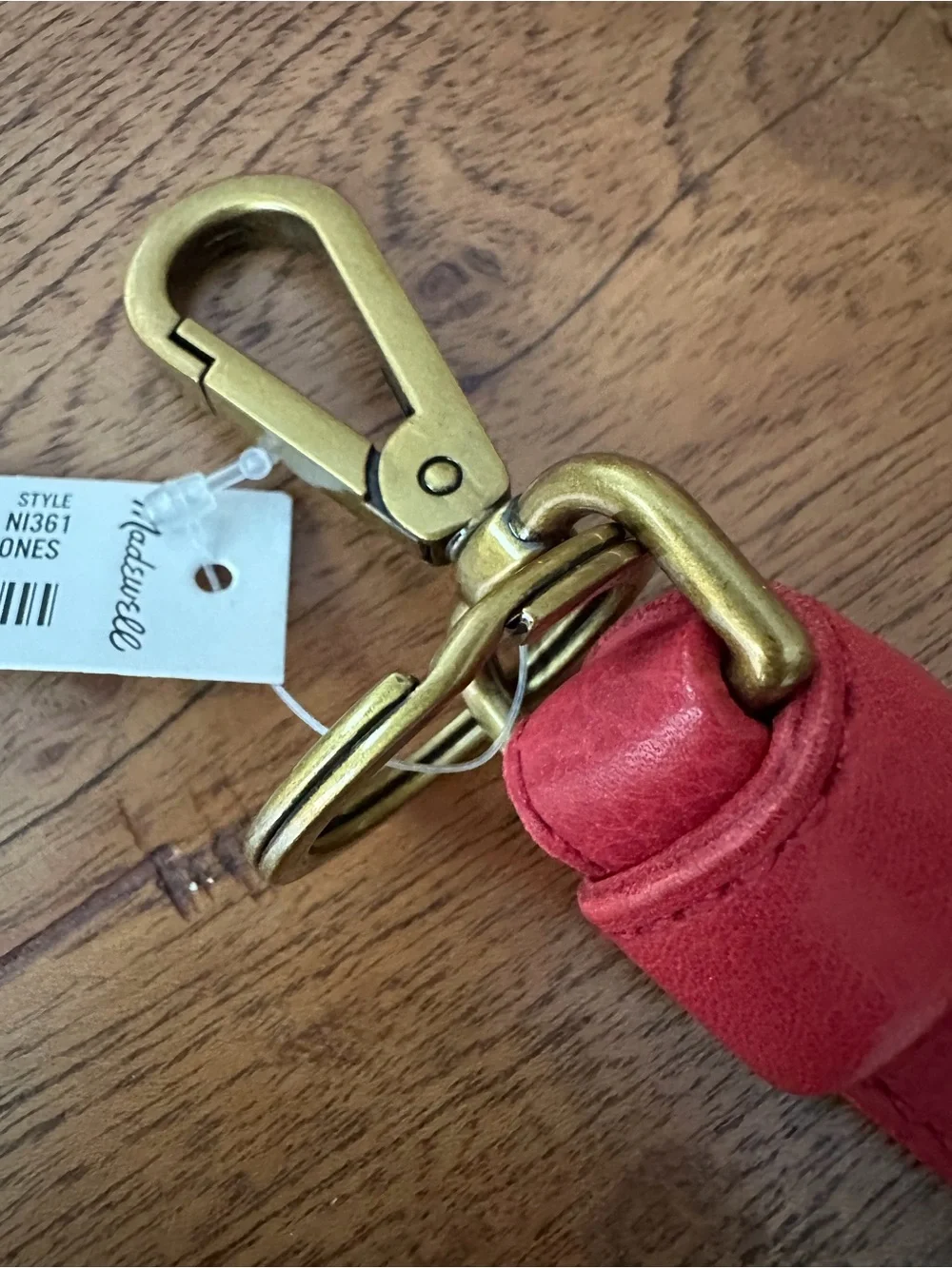 ☀️ New! MADEWELL Sydney Key Fob — Rosy Hibiscus Leather Keychain